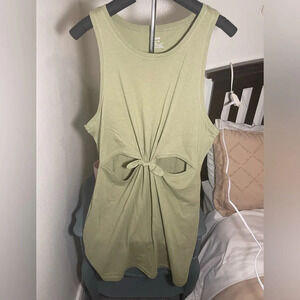 Aerie Green Cutout Knotted Sleeveless Mini Dress